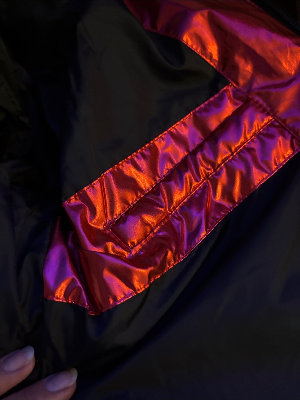 Jordan Craig Red Metallic Puffer Jacket with Black Fur Collar (Unisex) - Picture 9 of 11